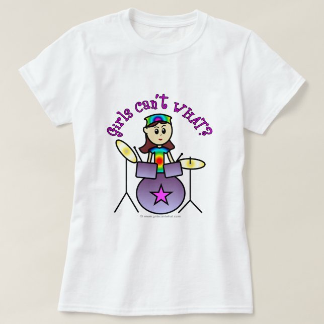 Light Drummer Girl T-Shirt (Design Front)