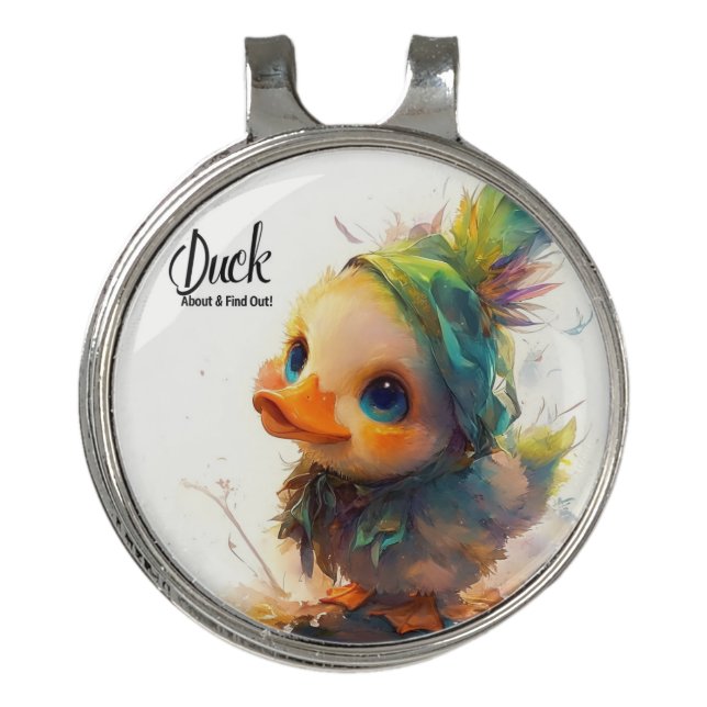 Light Duck About & Find Out Hat Clip (Front)