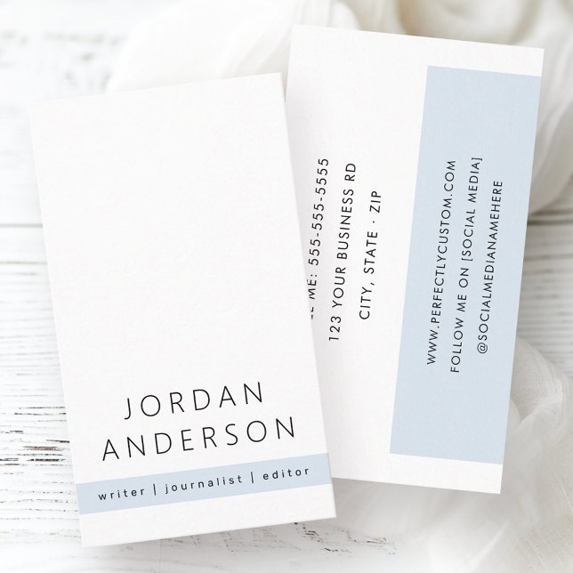 Light dusty blue color block modern minimal business card (Light dusty blue color block modern minimal business card)