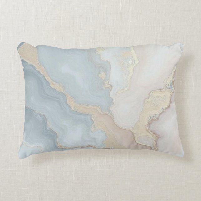 Light Dusty Blue Gray Beige Cream Abstract Accent Pillow (Front)
