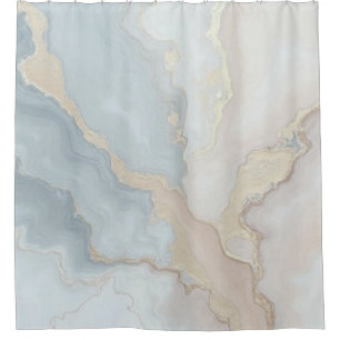 Light Dusty Blue Gray Beige Cream Abstract Shower Curtain
