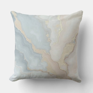 Light Dusty Blue Gray Beige Cream Abstract Throw Pillow
