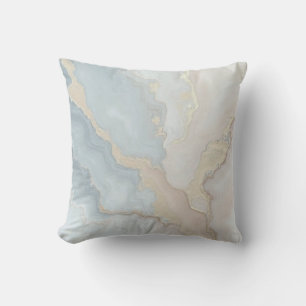 Light Dusty Blue Gray Beige Cream Abstract Throw Pillow