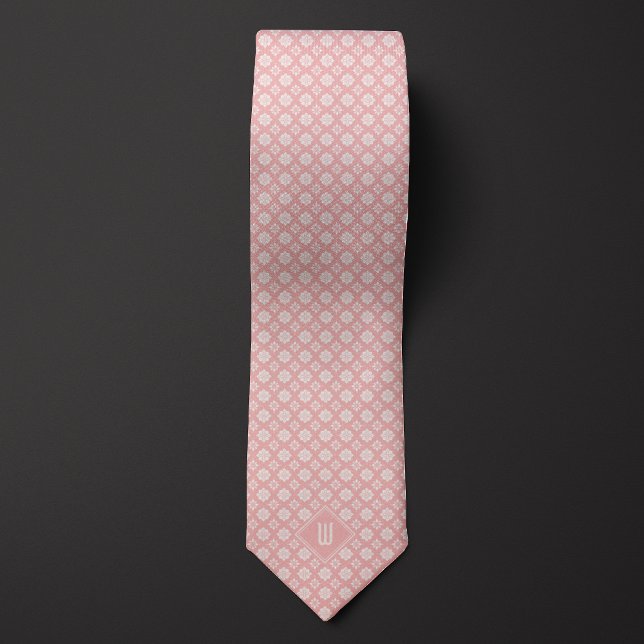 Light Dusty Pink Floral Inspired Pattern Neck Tie (Creator Uploaded)