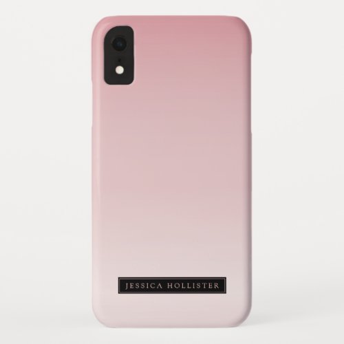Light Dusty Rose Ombre Gradient  Your Name iPhone XR Case