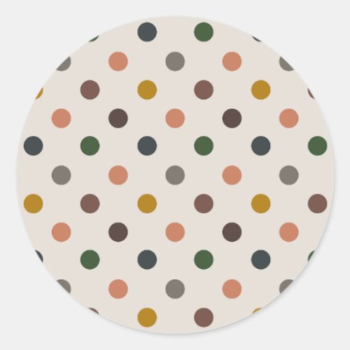Light Earth Tone Woodlands Polka Dots Design Classic Round Sticker