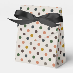 Light Earth Tone Woodlands Polka Dots Design Favor Boxes