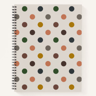 Light Earth Tone Woodlands Polka Dots Design Notebook