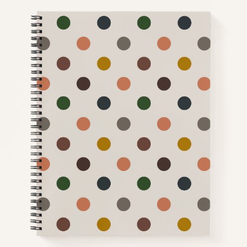 Light Earth Tone Woodlands Polka Dots Design Notebook