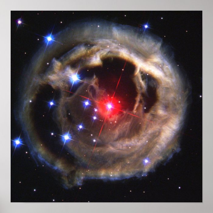 Light Echoes Red Supergiant Star V838 Monocer Poster