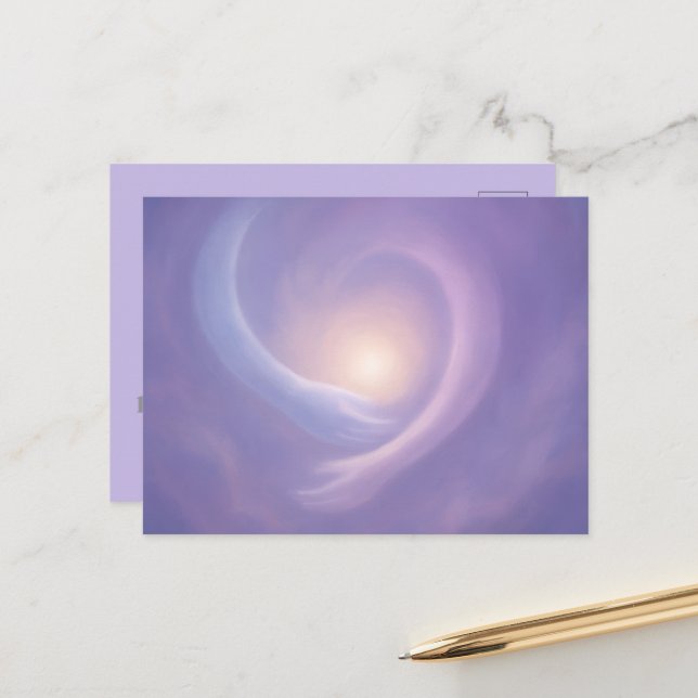 Light Embrace Soothing Lavender Energy Postcard (Front/Back In Situ)