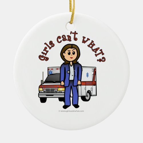 Light EMT Paramedic Girl Ceramic Ornament