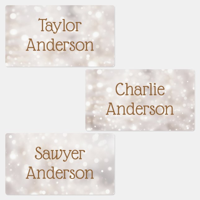 Light ethereal bokeh waterproof adhesive name labels (Group)