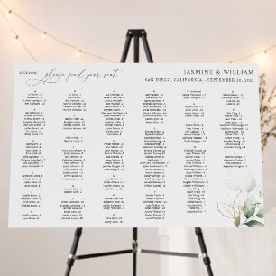 Light Eucalyptus Glow G Alphabetical Seating Chart Foam Board