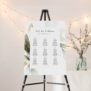 Light Eucalyptus Glow Gold Event Seating Chart 9 Foam Board