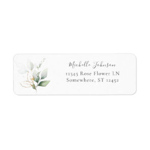 Light Eucalyptus Glow Gold Return Address Label