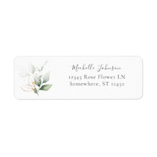 Light Eucalyptus Glow Gold Return Address Label