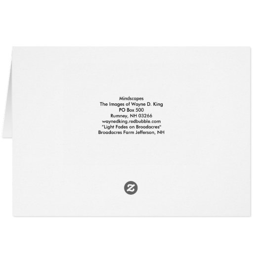 Light Fades on Broadacres Farm Poster, Jefferson, (Back Horizontal)