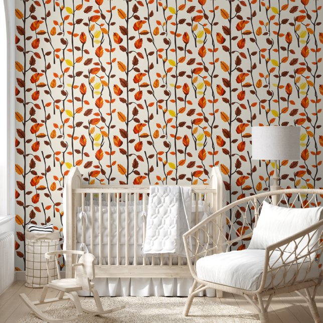 Light Fall Leaves Pattern Wallpaper (Kids)