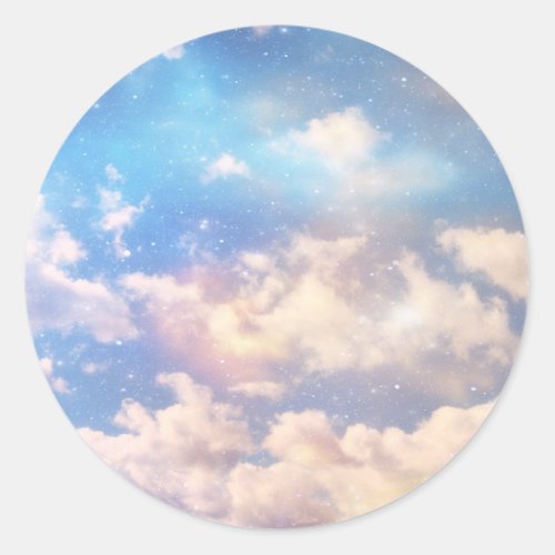 Light Fantasy Clouds Classic Round Sticker