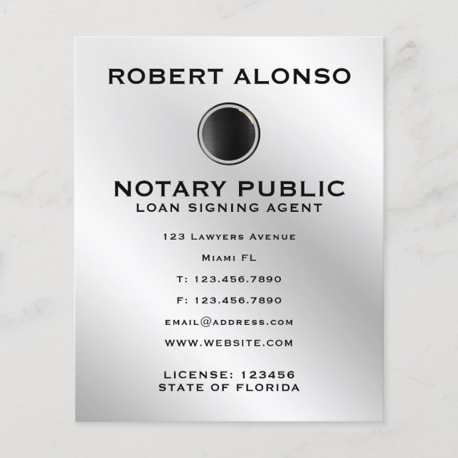 Light faux metallic texture surface with logo flyer (Front)