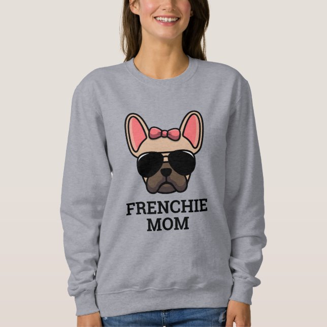 Light Fawn Female French Bulldog Frenchie Dog Mom Sweatshirt (Front)