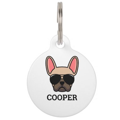 Light Fawn French Bulldog Pet ID Tag