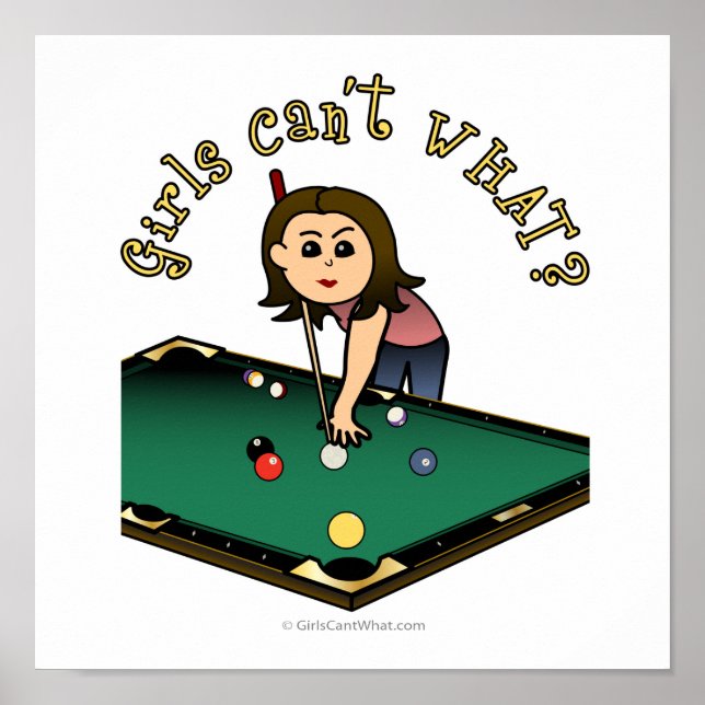 Light Female Billiards Player Poster (Front)