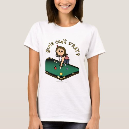 Light Female Billiards Player T_Shirt
