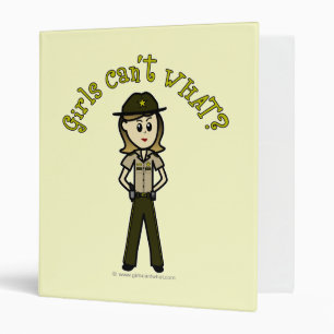 Light Female Sheriff in Brown Uniform 3 Ring Binder