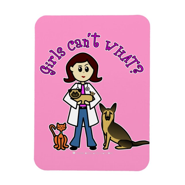 Light Female Veterinarian Magnet (Vertical)
