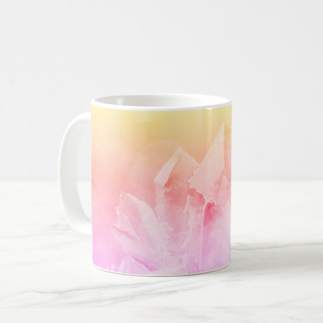 *~*  Light Filled Crystal Yoga Reiki Energy Healer Coffee Mug (Front Left)