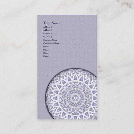 Customizable Light Flake Mandala â€¢ Vertical Business Card