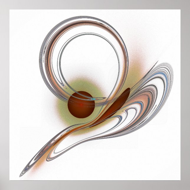 'Light Flame Abstract 104' Poster (Front)