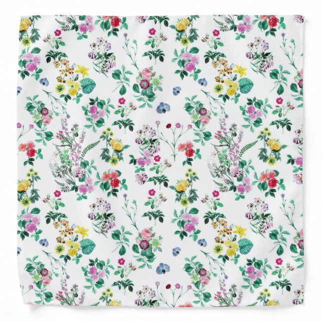 Light Floral Pattern Bandana (Front)