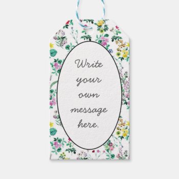 Light Floral Pattern Custom Message Gift Tags by MissMatching at Zazzle