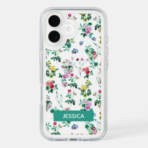 Light Floral Pattern Personalised iPhone 16 Case