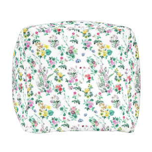 Light Floral Pattern Pouf