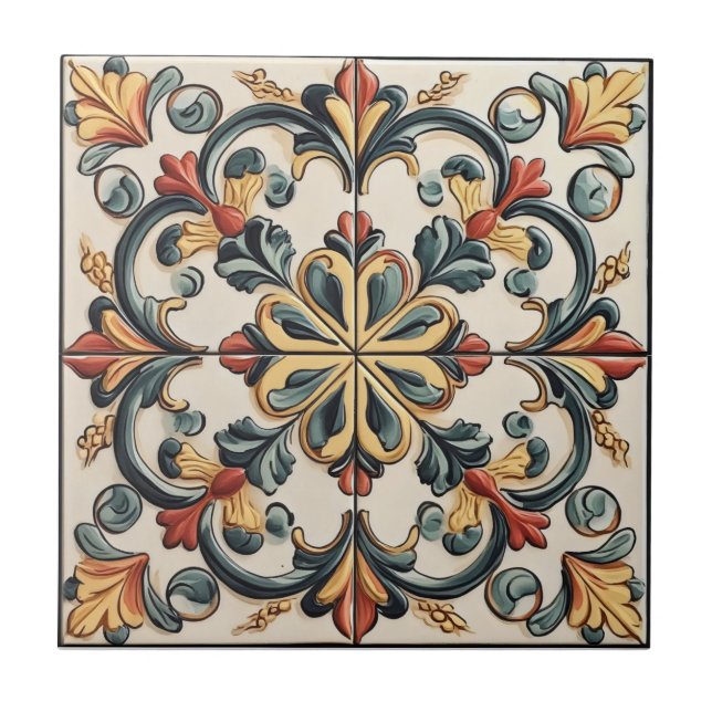 Light Floral Tile Pattern (Front)