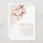 Light Flowers and Pampas Grass Boho Baby Shower Invitation (Front)