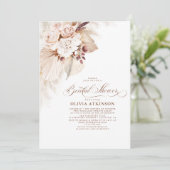 Light Flowers and Pampas Grass Boho Bridal Shower Invitation (Standing Front)