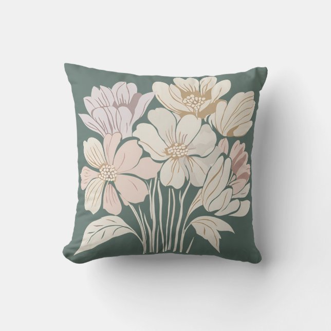 Light Flowers Throw Pillow (Front)