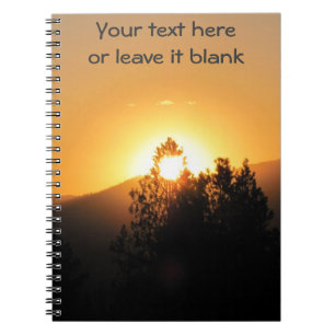 Light For Inspiration Bright Sunset through tree Notebook