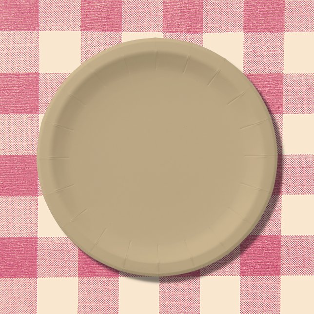 Light French Beige Solid Color Paper Plates (Creator Uploaded)