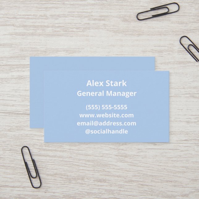 Light French Blue Business Cards (Front/Back In Situ)