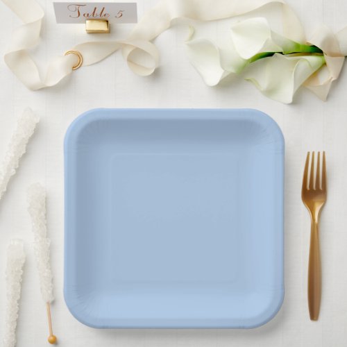 Light French Blue Solid Paper Plates