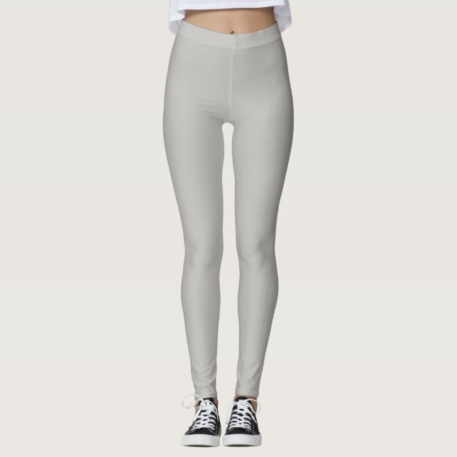 Light French Gray Solid Color Leggings (Front)