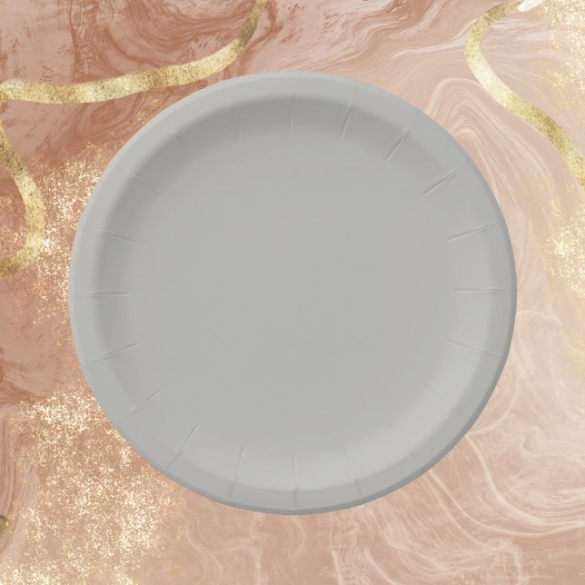 Light French Gray Solid Color Paper Plates (Creator Uploaded)