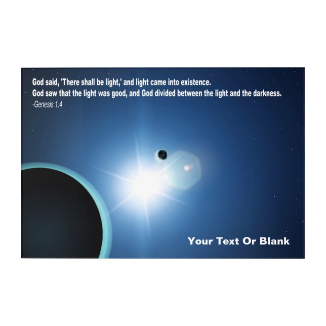 Light From Darkness - Genesis 1:4 Acrylic Print (Front)