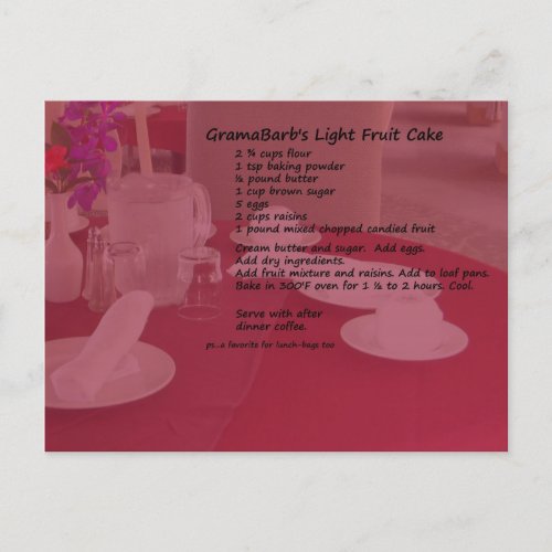 Light Fruit Cake Postcard